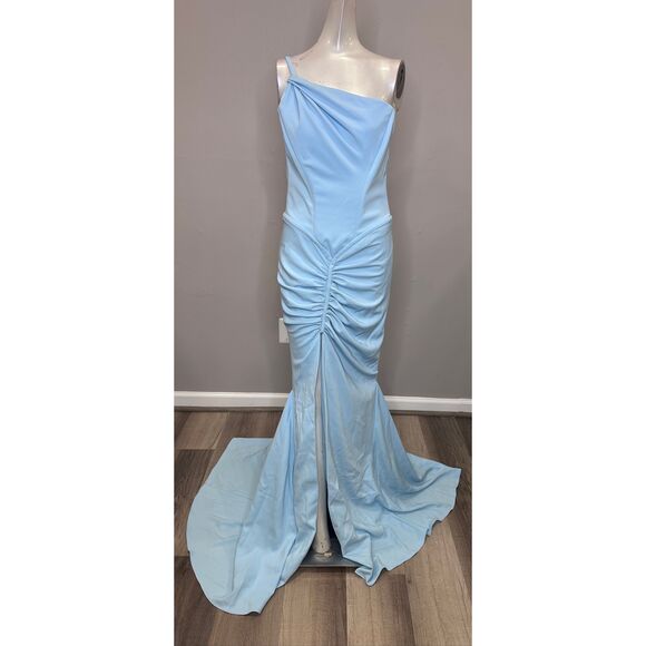 Atelier Prabal Gurung Scout One-Shoulder Stretch Crepe Slit-Front Gown US 4 $349 - Picture 6 of 12